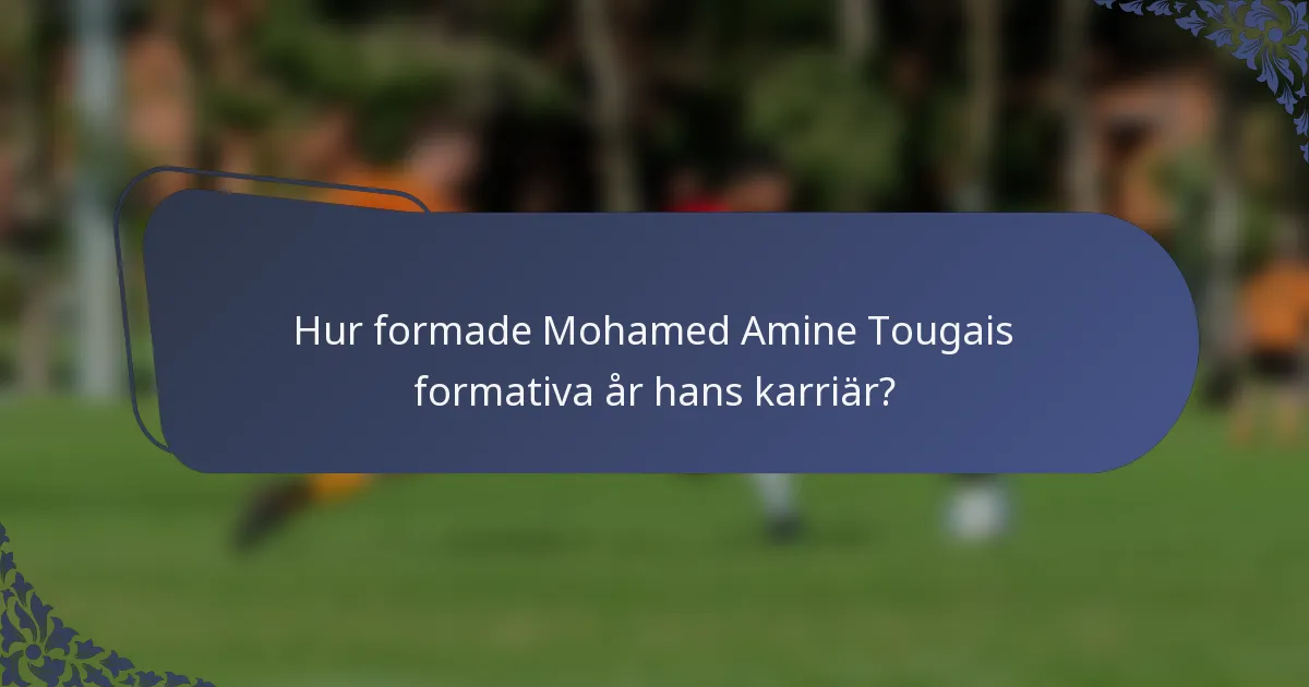 Hur formade Mohamed Amine Tougais formativa år hans karriär?