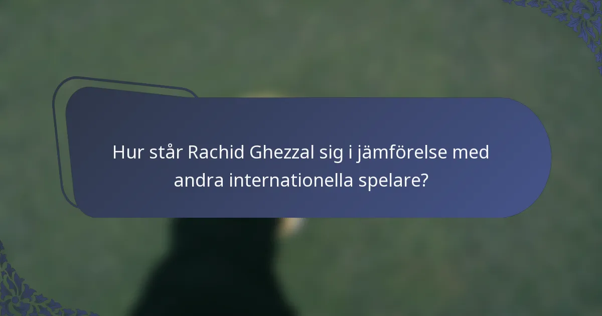 Hur står Rachid Ghezzal sig i jämförelse med andra internationella spelare?