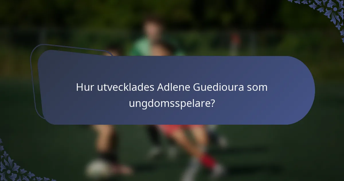 Hur utvecklades Adlene Guedioura som ungdomsspelare?
