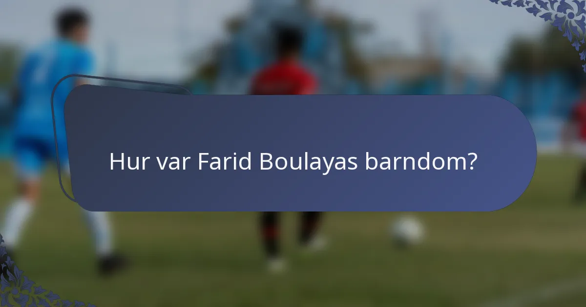 Hur var Farid Boulayas barndom?