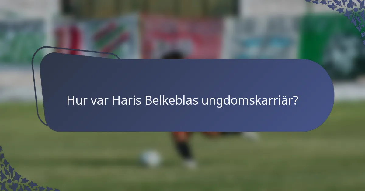 Hur var Haris Belkeblas ungdomskarriär?