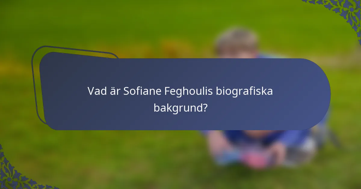 Vad är Sofiane Feghoulis biografiska bakgrund?
