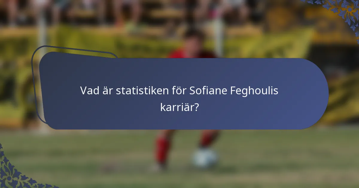Vad är statistiken för Sofiane Feghoulis karriär?