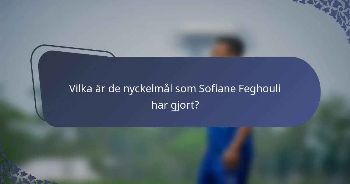 Vilka är de nyckelmål som Sofiane Feghouli har gjort?
