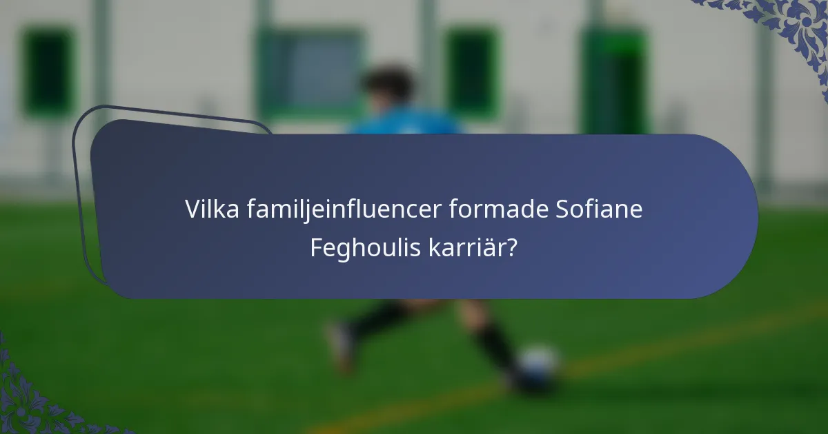 Vilka familjeinfluencer formade Sofiane Feghoulis karriär?