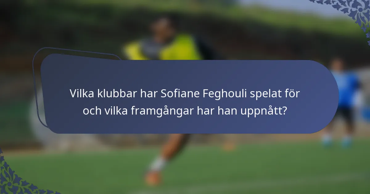 Vilka klubbar har Sofiane Feghouli spelat för och vilka framgångar har han uppnått?