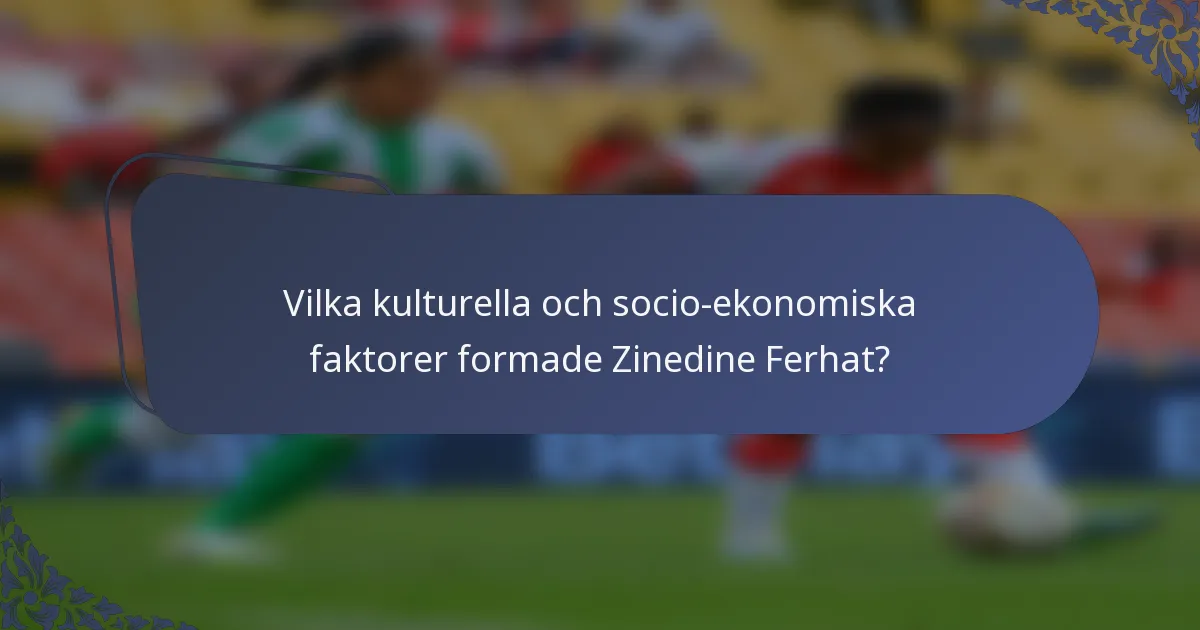 Vilka kulturella och socio-ekonomiska faktorer formade Zinedine Ferhat?